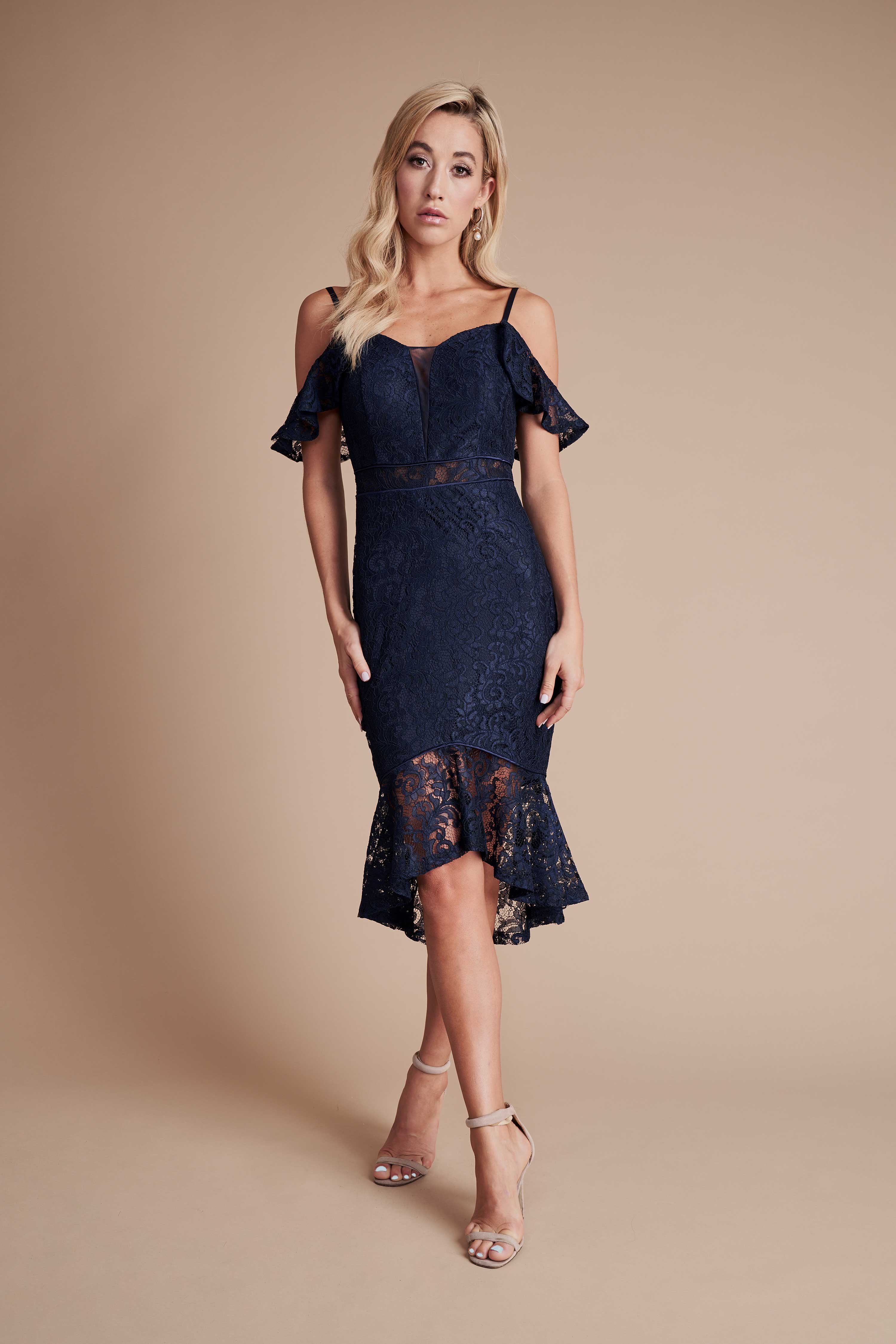 Navy Blue Lace Dress So.NAEY Navy Blue Lace Dress So.NAEY