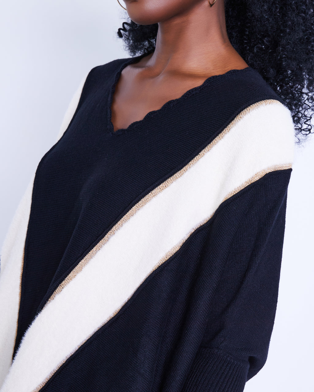 Women's Black Poncho Jumper