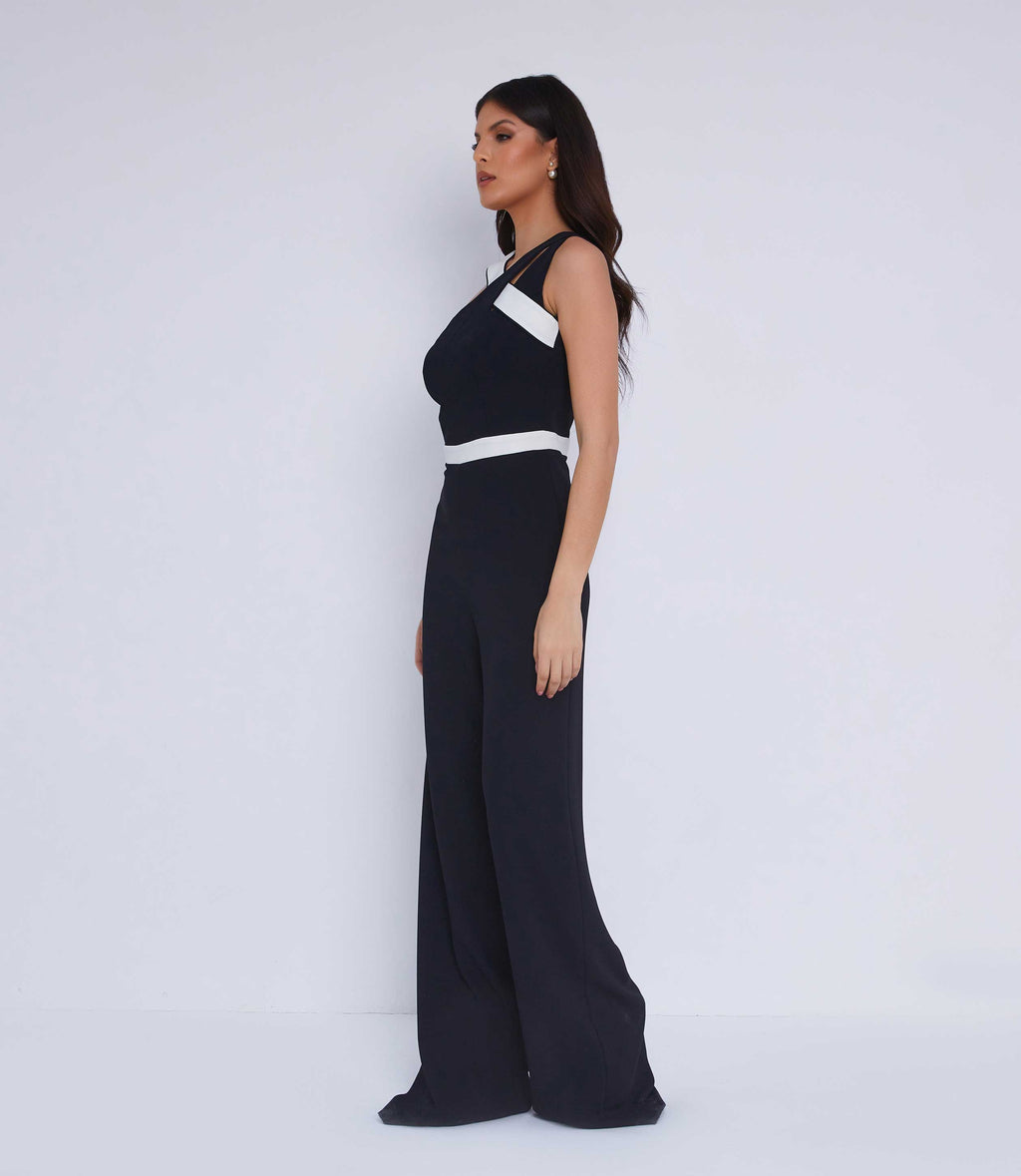 black wide leg tall jumpsuit