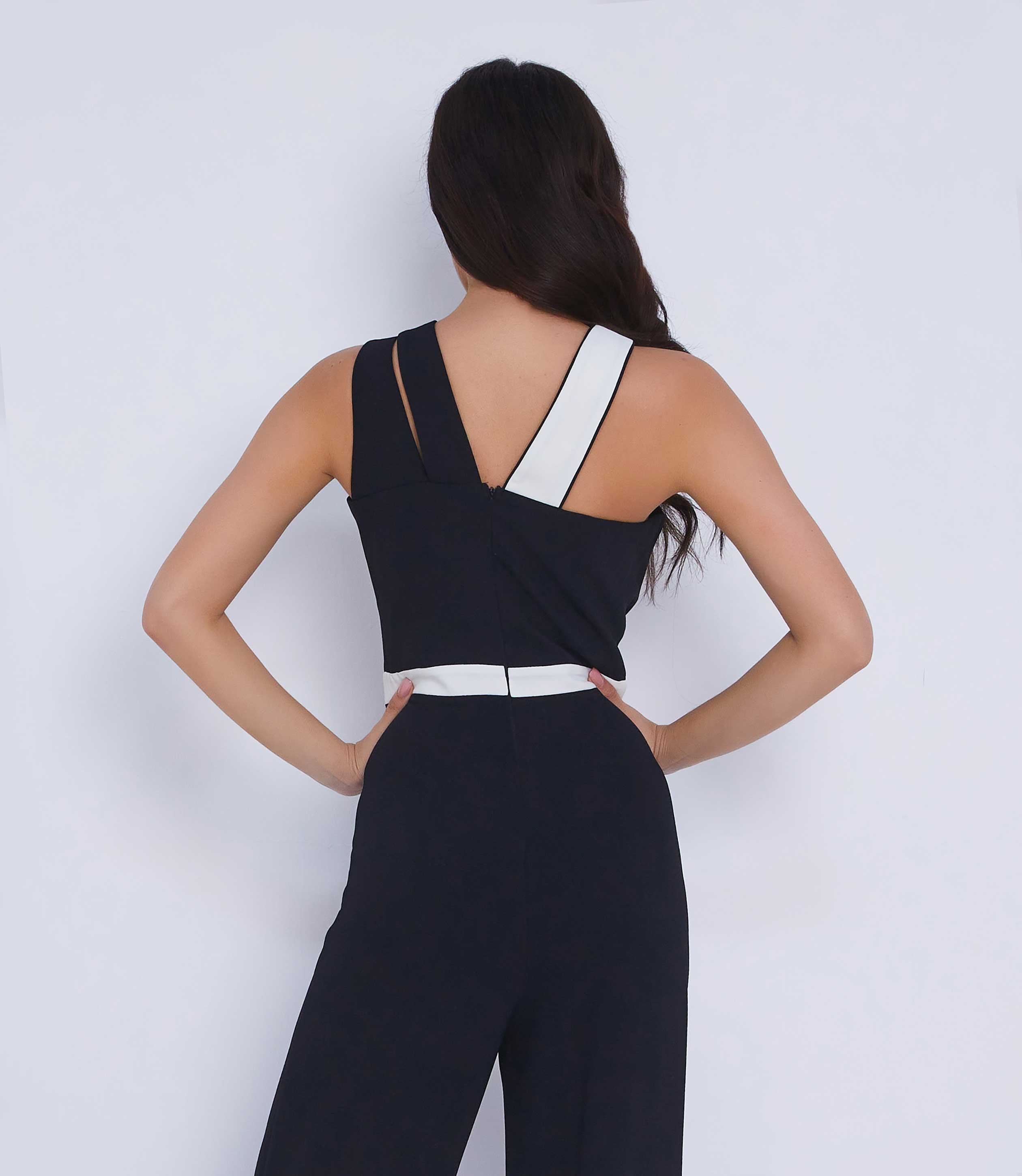 black wide leg tall jumpsuit