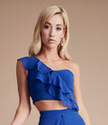 Blue ruffle crop top