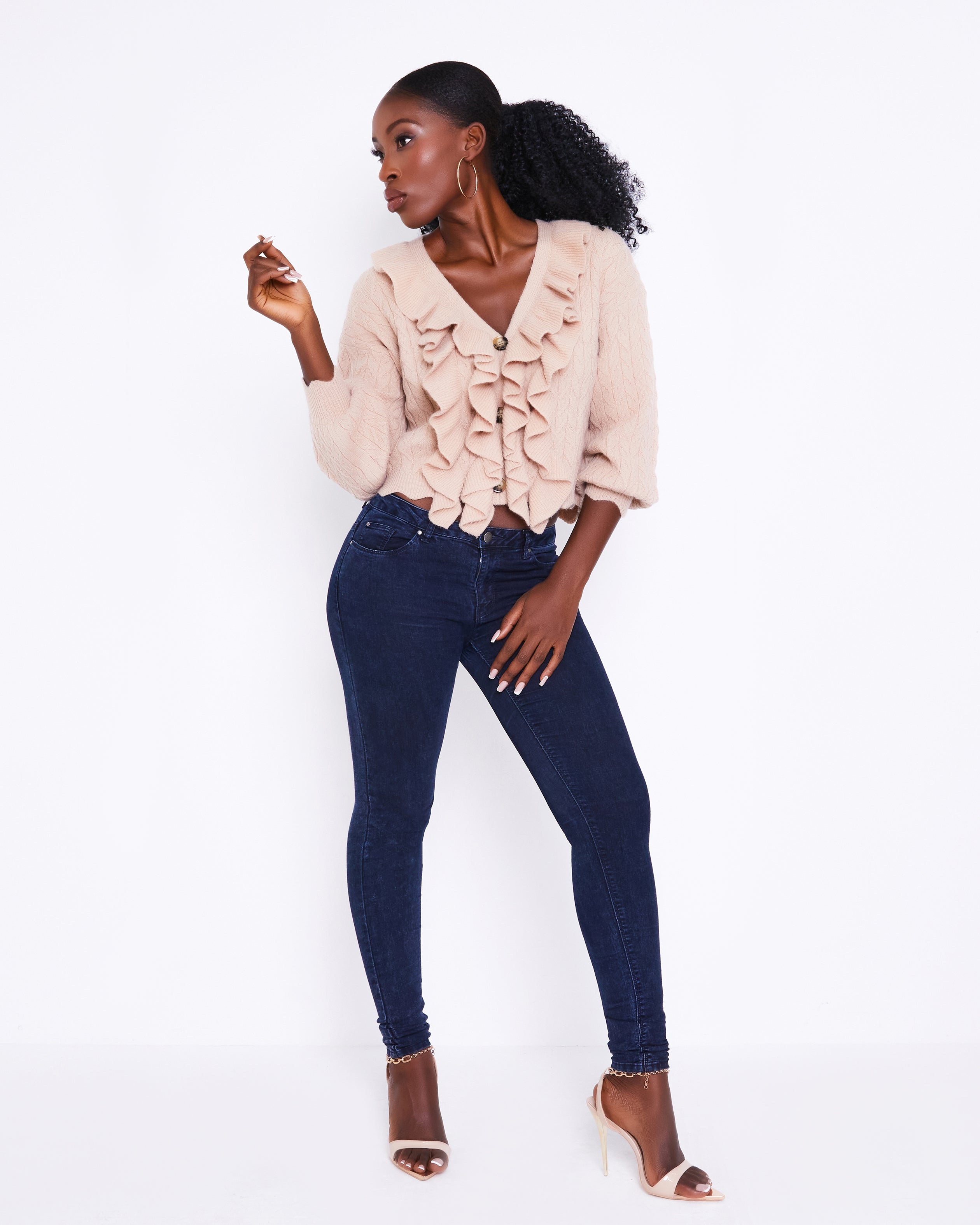 Women's Knitted Frill Cardigan