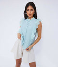 Mint Ruffle Frill Top