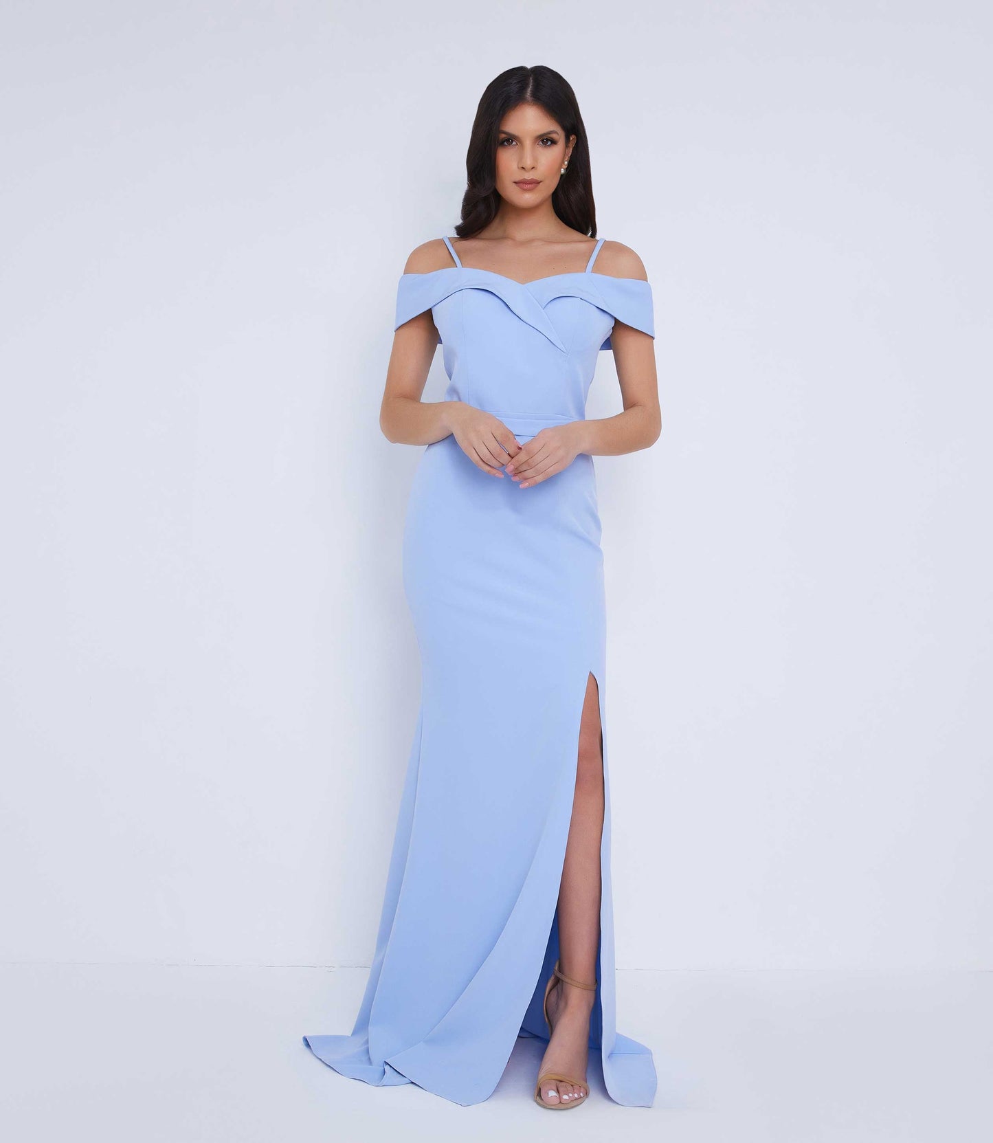 Powder Blue Gown Maxi Bridesmaid Dress