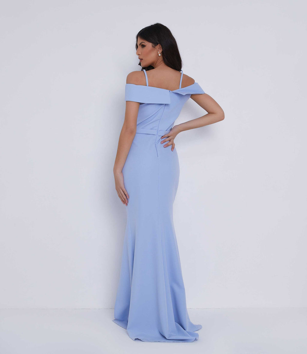 Powder Blue Gown Maxi Bridesmaid Dress