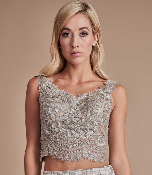 Silver Lace Top
