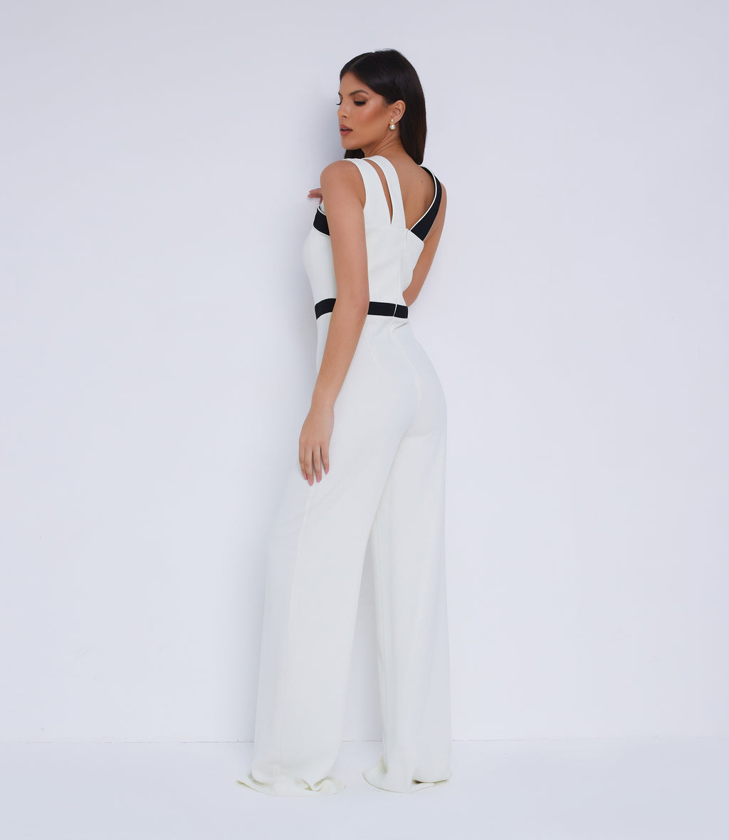 White Wide leg Jumpsuit