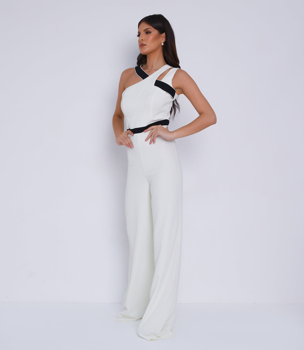 White Wide leg Jumpsuit