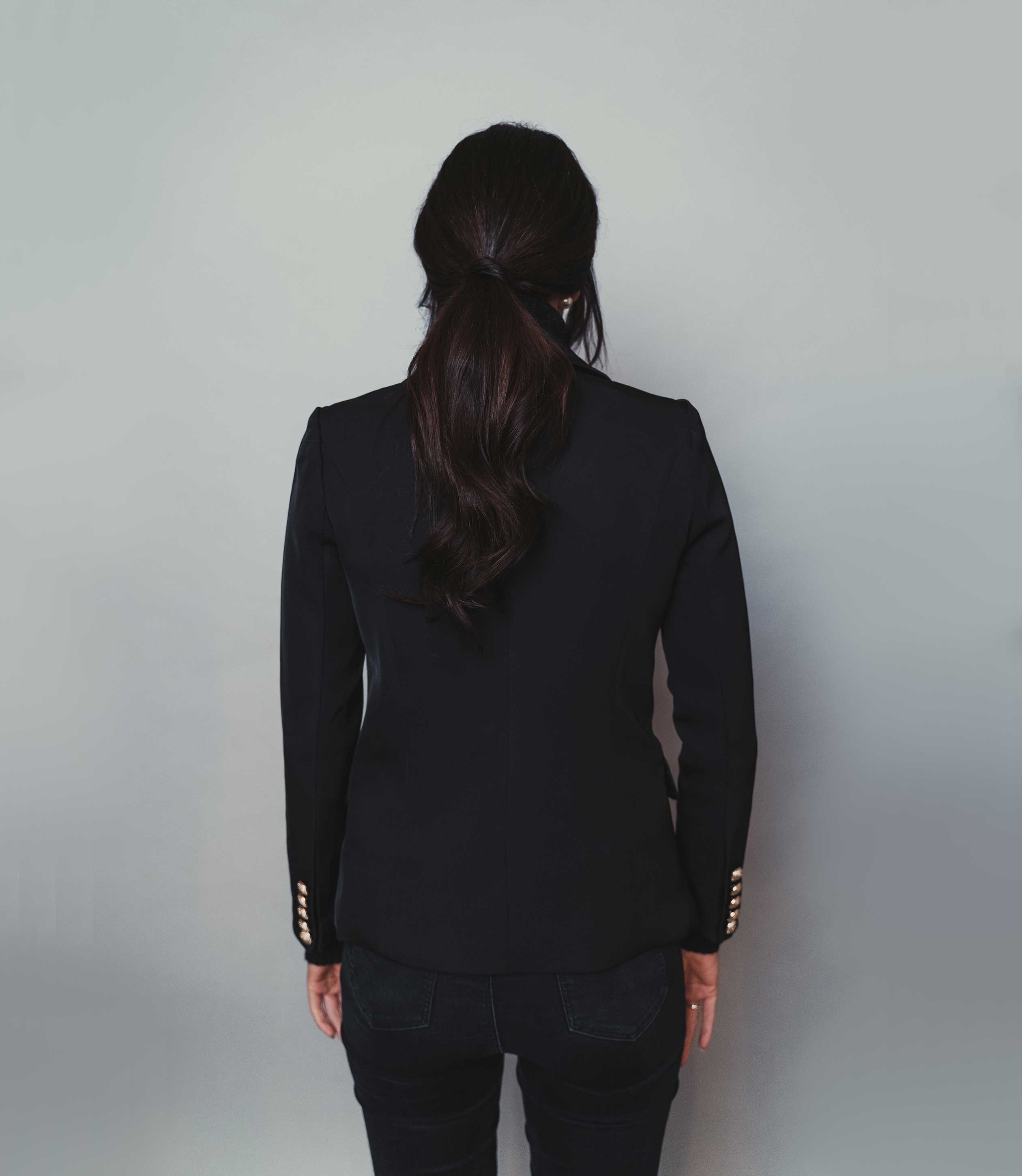 Women's Black Military Blazer Gold Buttons