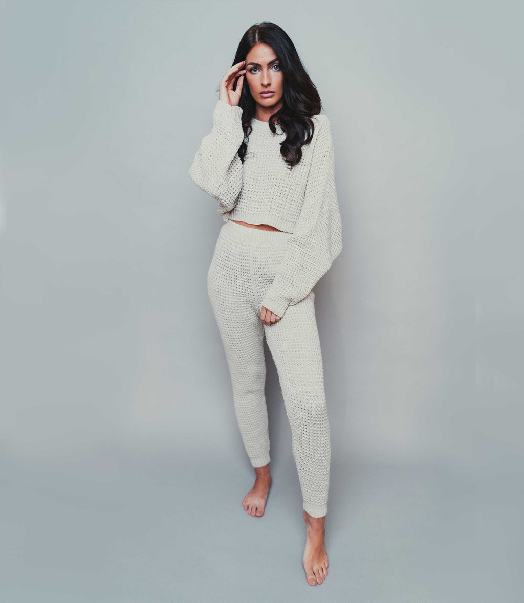 loungewear sets women waffle knit loungewear