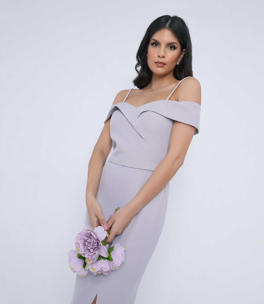 Grey Bridesmaid Dress Gown