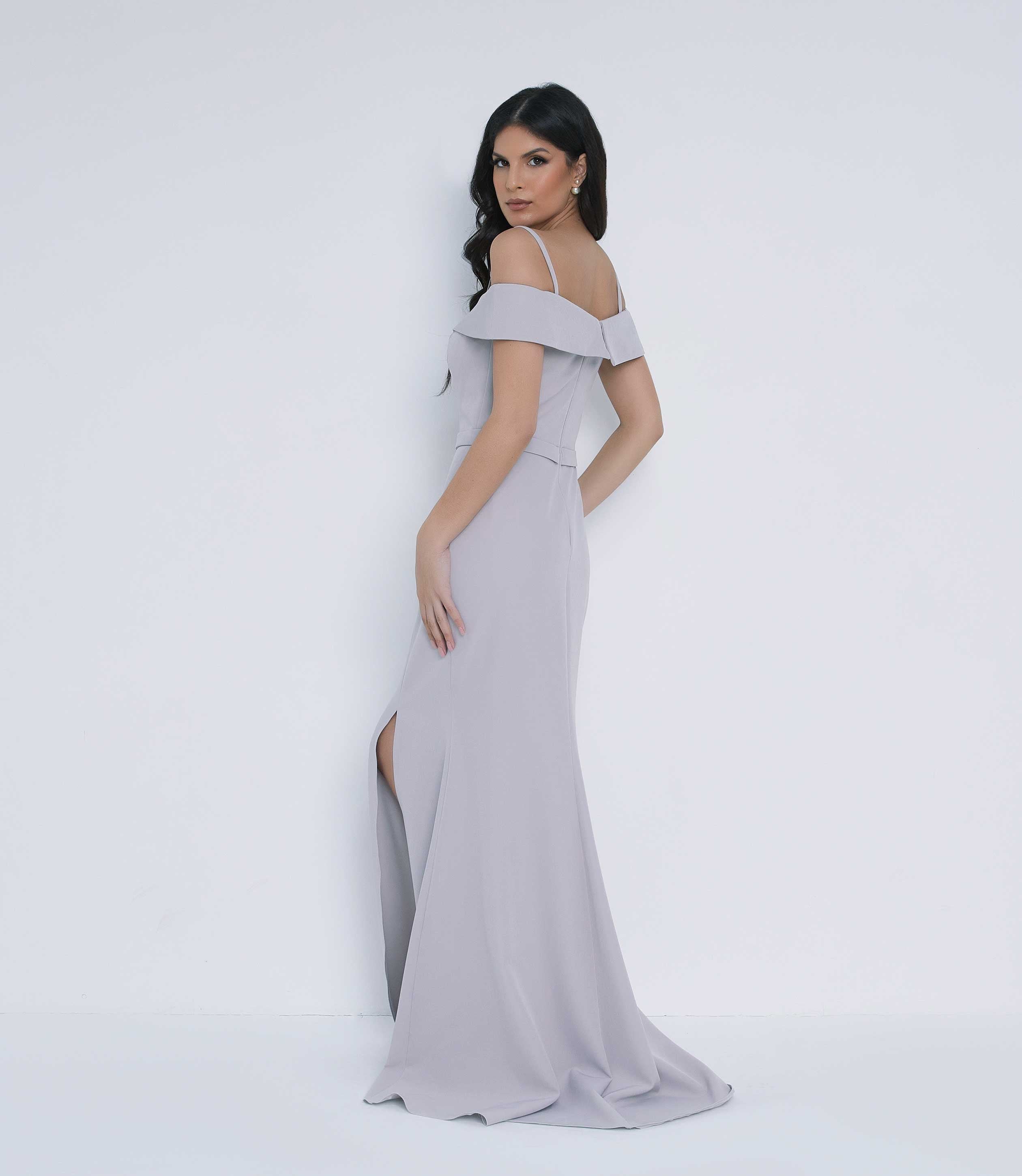 Grey Bridesmaid Dress Gown