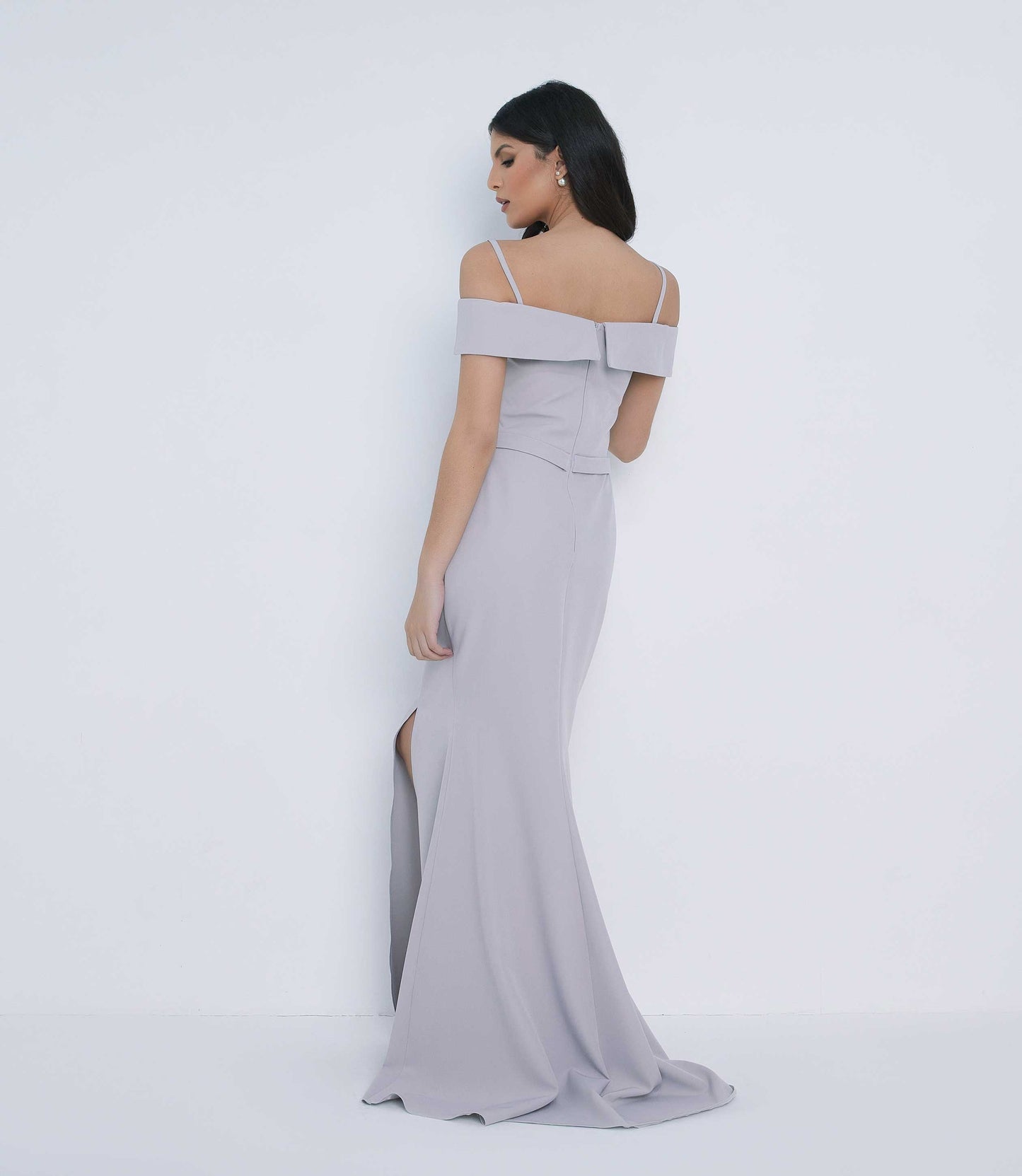 Grey Bridesmaid Dress Gown