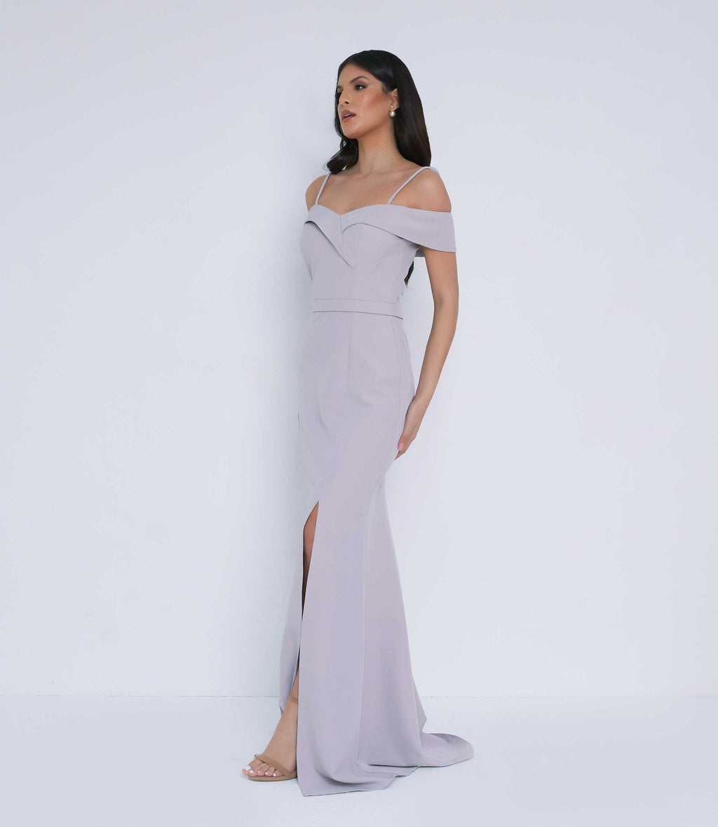 Grey Bridesmaid Dress Gown