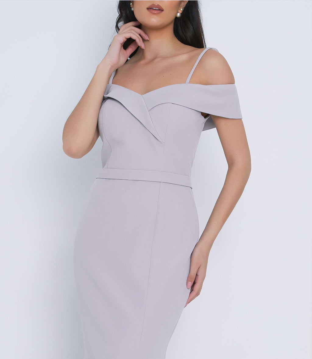 Grey Bridesmaid Dress Gown
