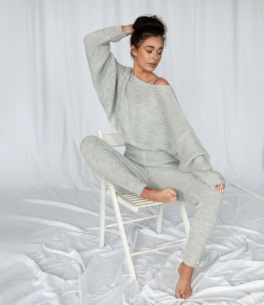 loungewear sets women waffle knit loungewear