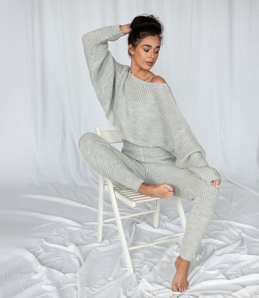 loungewear sets women waffle knit loungewear