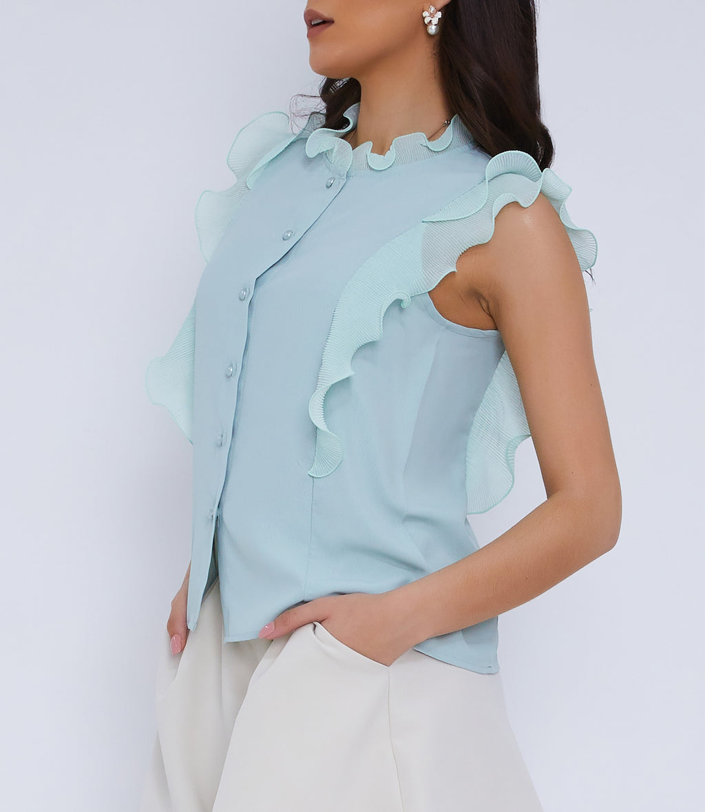 Mint_ruffle_frill_top