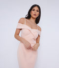 Peach bridesmaid gown dress