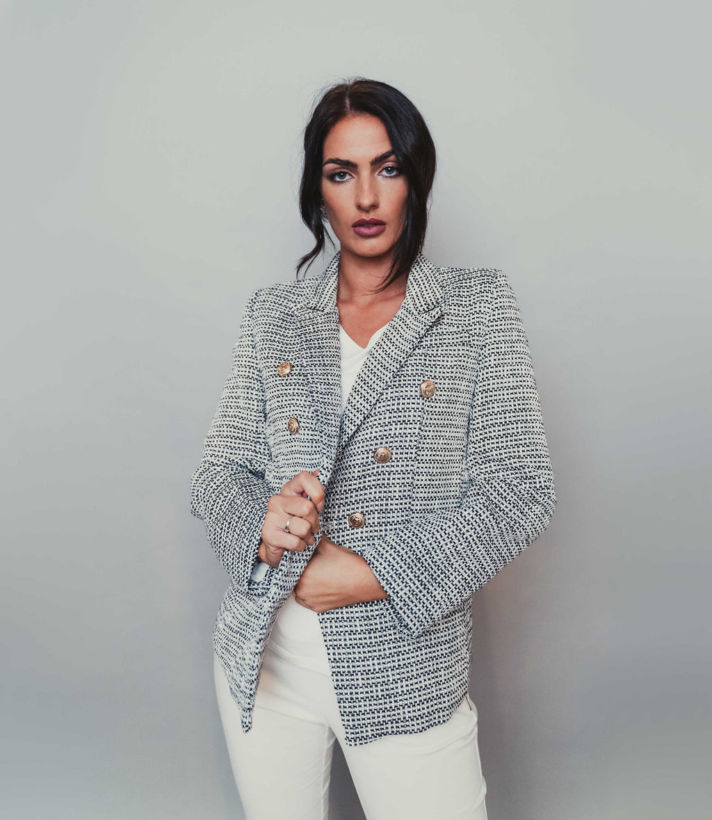 Tweed Jacket with gold buttons