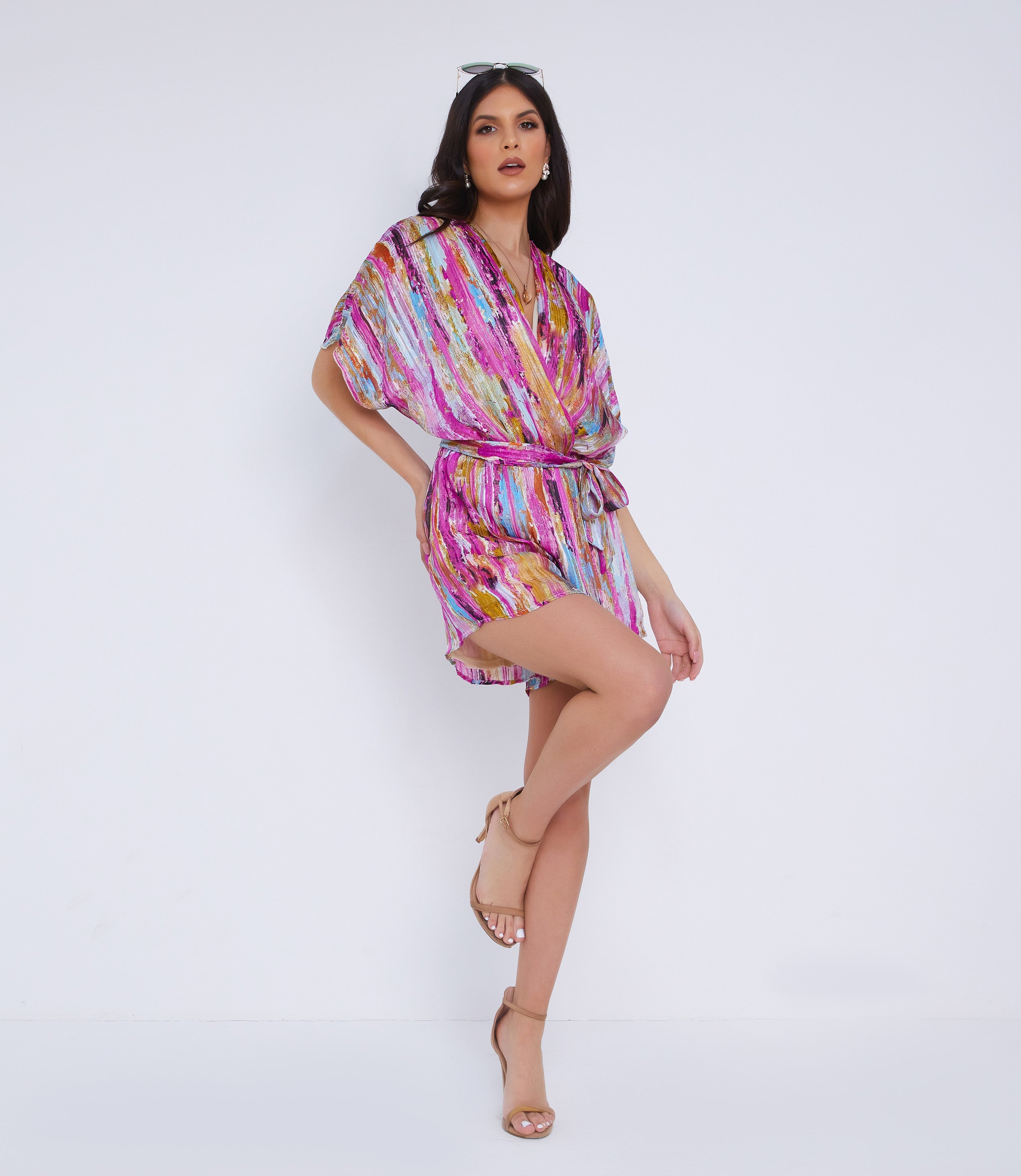 resort pink sunset playsuit