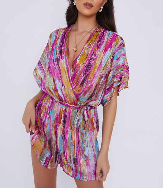 resort pink sunset playsuit